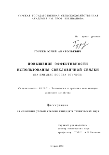 Диссертация по процессам и машинам агроинженерных систем на тему «Повышение эффективности использования свекловичной сеялки»