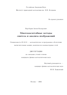 Диссертация по информатике, вычислительной технике и управлению на тему «Многомасштабные методы синтеза и анализа изображений»