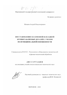 Диссертация по обработке конструкционных материалов в машиностроении на тему «Восстановление плазменной наплавкой крупногабаритных деталей с учетом их функциональной изношенности»