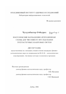 Диссертация по информатике, вычислительной технике и управлению на тему «Ньютоновские вариационно-итерационные схемы для численного исследования трехчастичных квантовых систем»