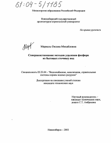 Диссертация по строительству на тему «Совершенствование методов удаления фосфора из бытовых сточных вод»